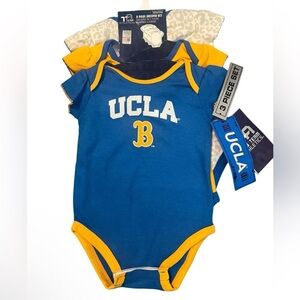 UCLA Baby 3 piece Onesie Set - Blue and Yellow, Baby Girl size 0-3 months NWT